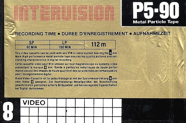 Video8, Hi8, Digital8 Intersound 90 Type IV Metal Europe