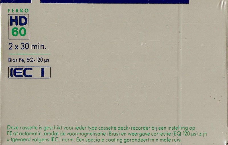 Compact Cassette Sound and Vision HD 60 Type I Normal 1988 Netherlands