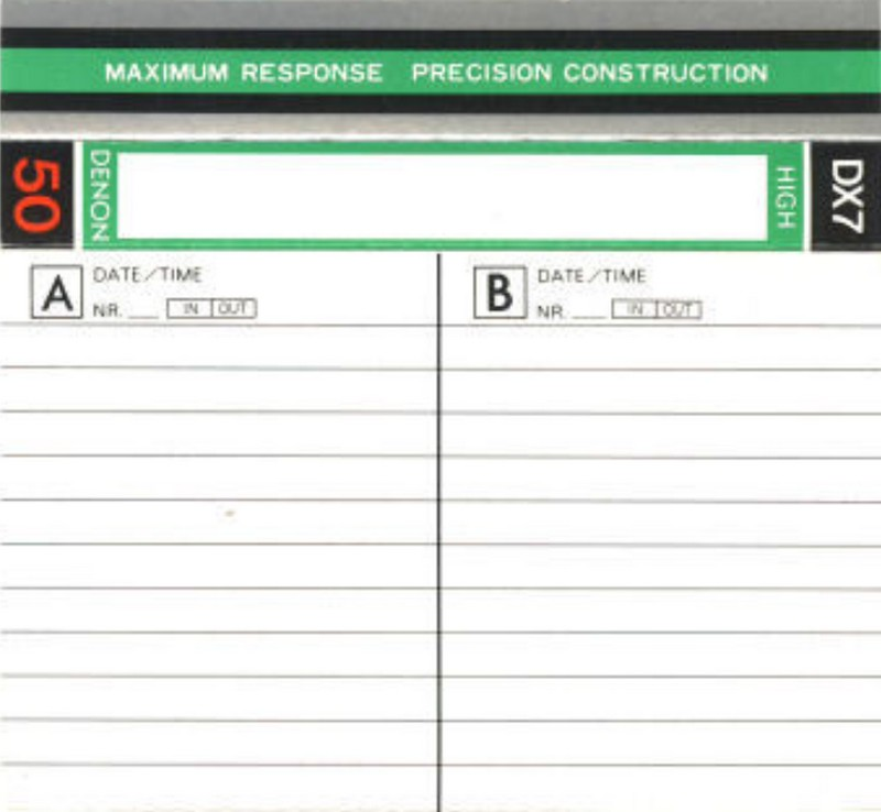 Compact Cassette Denon DX7 50 "DX7/50N" Type II Chrome 1982 Japan