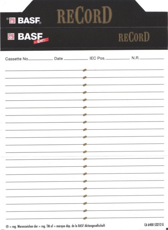 Compact Cassette: EMTEC BASF - Record II 60