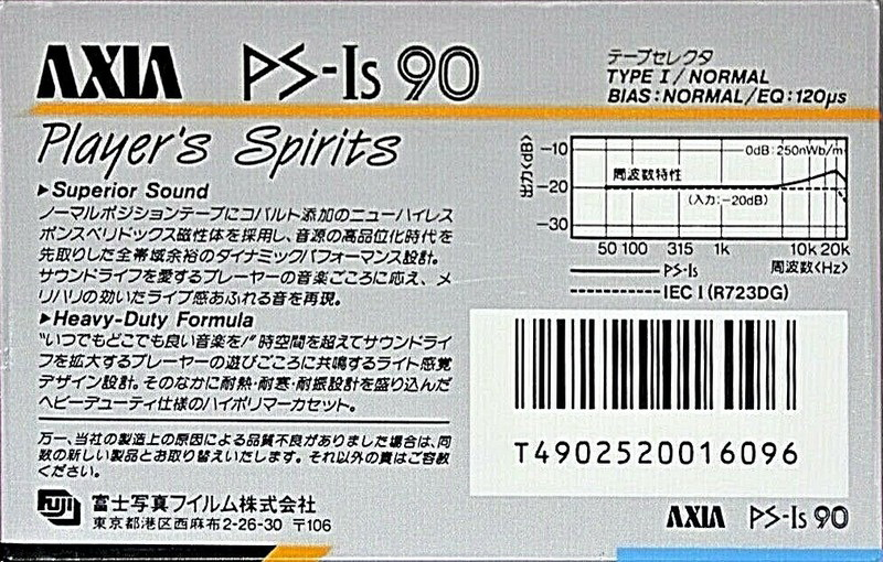 Compact Cassette: FUJI AXIA - PS-Is 90