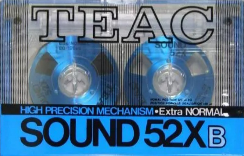 Compact Cassette Teac SOUND 52X 52 "52XB" Type I Normal 1986 USA