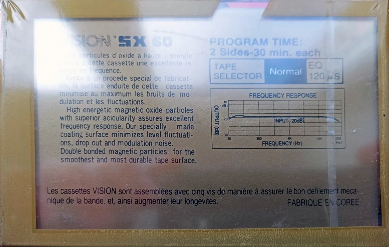 Compact Cassette Vision SX 60 Type I Normal 1982 Europe