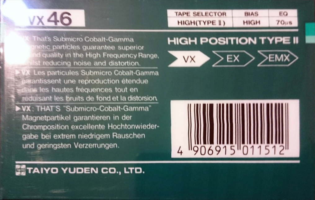 Compact Cassette Thats VX 46 Type II Chrome 1987 Europe