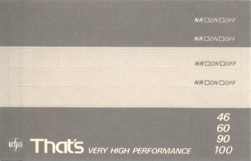 Compact Cassette Thats MG-X 60 Type IV Metal 1990 Europe