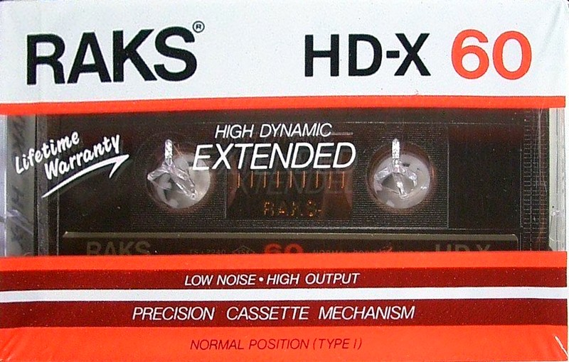 Compact Cassette RAKS HD-X 60 Type I Normal 1989 Europe