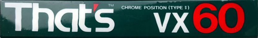 Compact Cassette Thats VX 60 Type II Chrome 1987 Europe