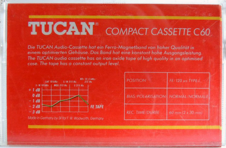Compact Cassette Tucan 60 Type I Normal 1995 Germany
