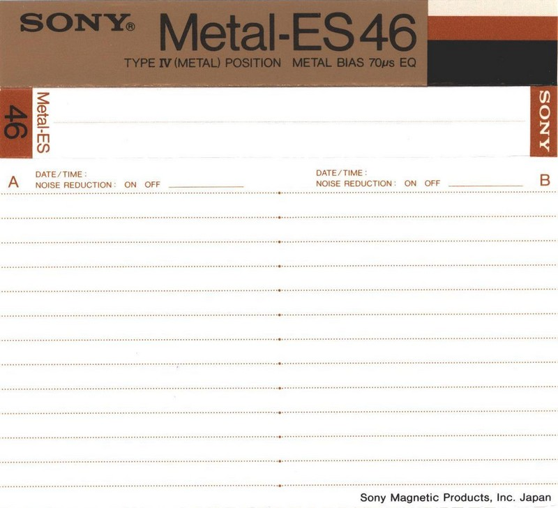 Compact Cassette: Sony  - Metal-ES 46