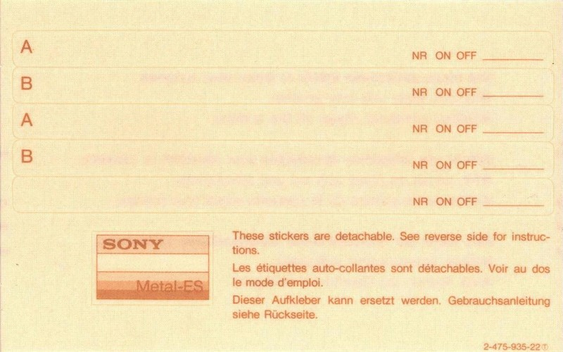 Compact Cassette: Sony  - Metal-ES 46