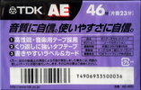 Compact Cassette TDK AE 46 "AE-46G" Type I Normal 2002 Japan