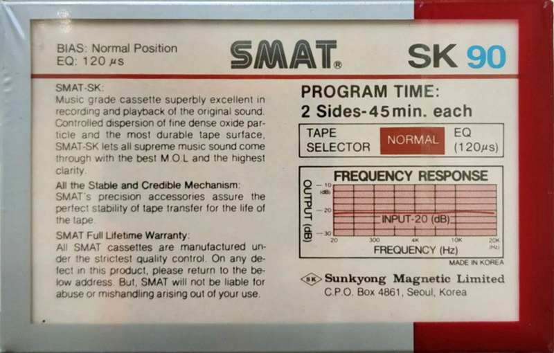 Compact Cassette Smat SK 60 Type I Normal 1984 Europe