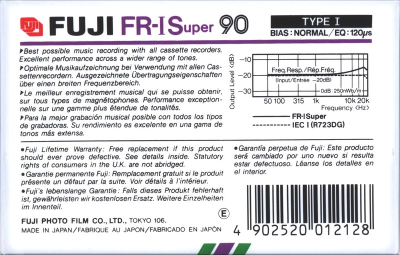 Compact Cassette: FUJI Fuji - FR-I Super 90