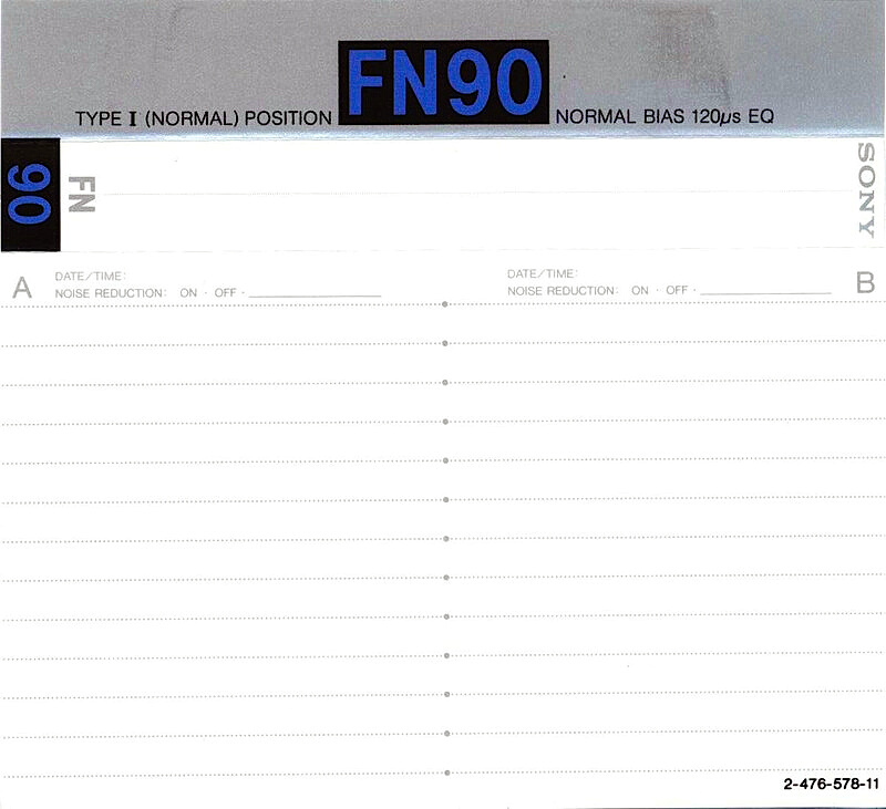 5 pack Sony FN 90 Type I Normal 1988 Europe