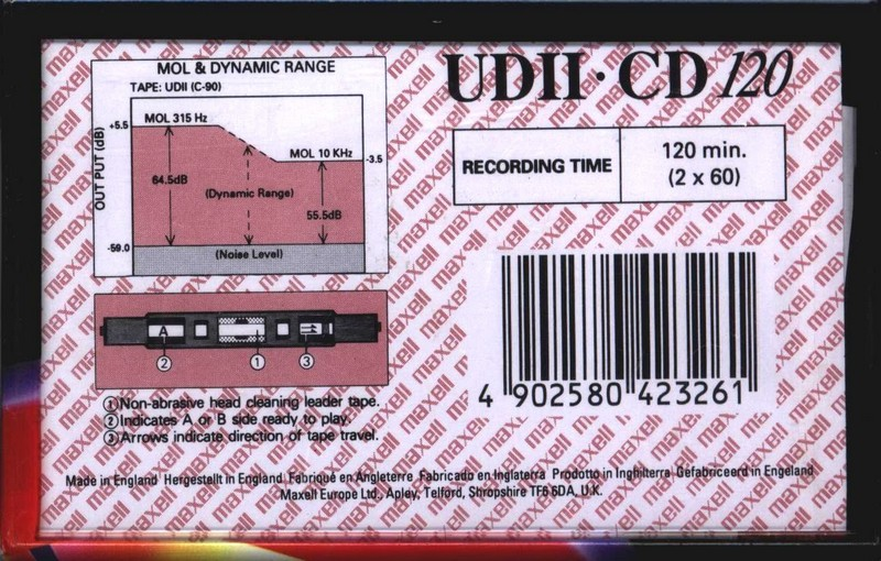 Compact Cassette Maxell UDII-CD 120 Type II Chrome 1996 Europe