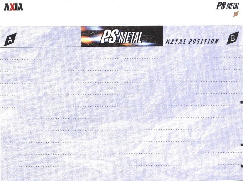 Compact Cassette AXIA PS-Metal 50 "PSMJ 50" Type IV Metal 1997 Japan
