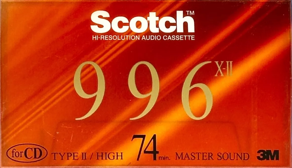 Compact Cassette Scotch 996 X 74 "996X2-74" Type II Chrome 1993 Japan
