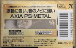 Compact Cassette AXIA PS-Metal 70 "PSM C 70" Type IV Metal 1992 Japan