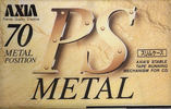 Compact Cassette AXIA PS-Metal 70 "PSM C 70" Type IV Metal 1992 Japan