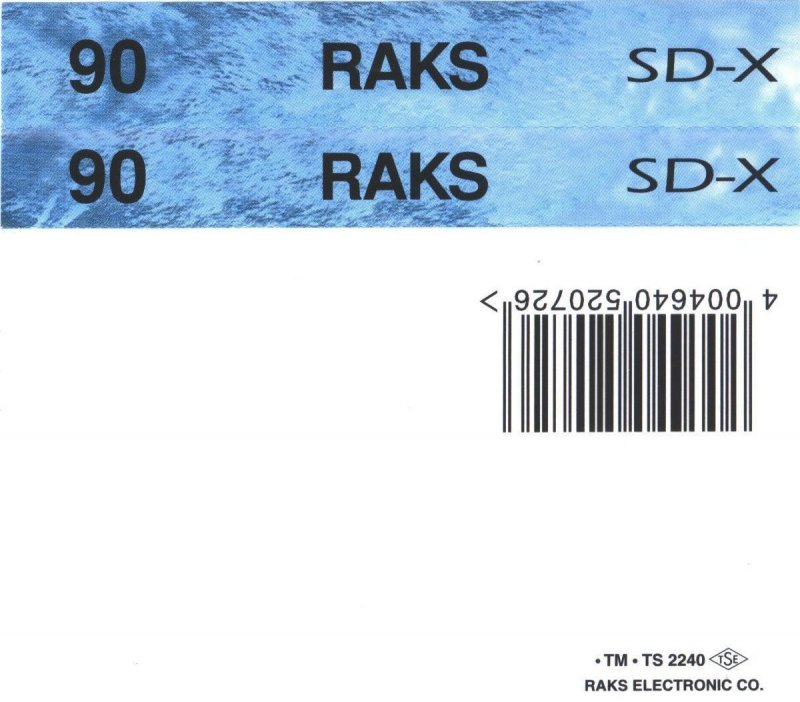 Compact Cassette RAKS SD-X 90 Type II Chrome 1993 Europe