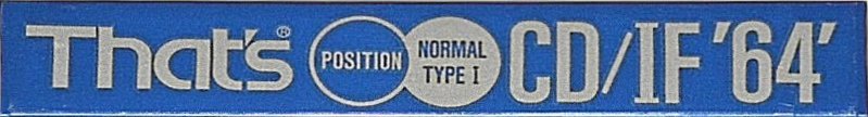 Compact Cassette Thats CD-IF 64 Type I Normal 1990 Japan