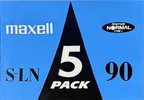 5 pack Maxell S-LN 90 Type I Normal 1993 Europe