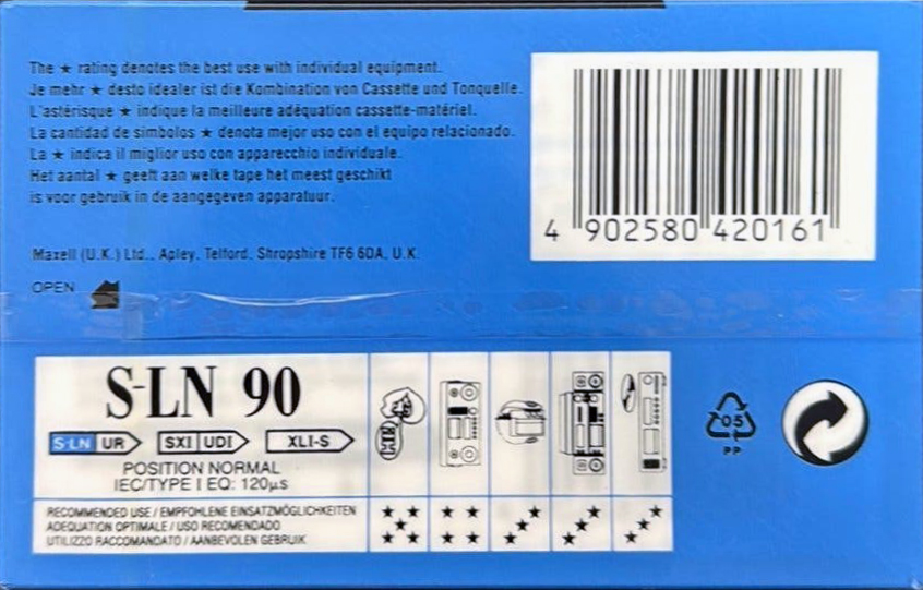 5 pack Maxell S-LN 90 Type I Normal 1993 Europe