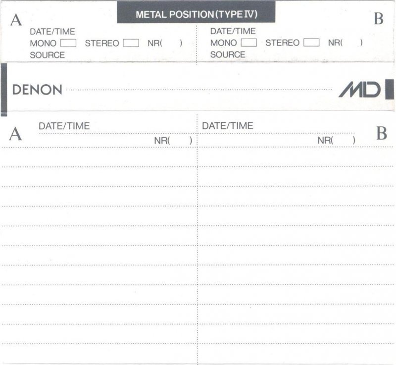 Compact Cassette: Nippon Columbia / Denon Denon - MD 60