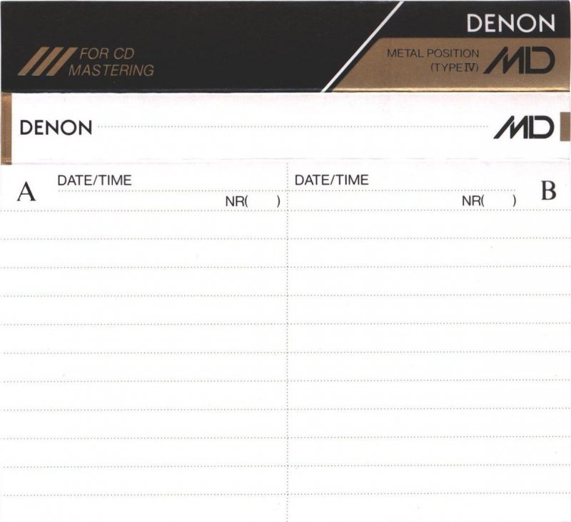 Compact Cassette Denon MD 60 "MD60P" Type IV Metal 1990 Japan