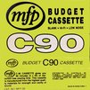 Compact Cassette mfp / Music For Pleasure Budget 90 "white" Type I Normal Australia