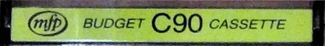 Compact Cassette mfp / Music For Pleasure Budget 90 "white" Type I Normal Australia