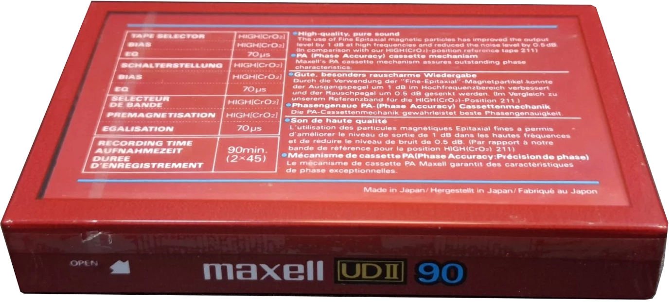 Compact Cassette Maxell UDII / UD2 90 Type II Chrome 1985 Europe