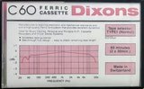Compact Cassette Dixons 60 Type I Normal 1980 UK