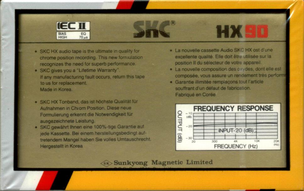Compact Cassette SKC HX 90 Type II Chrome 1984 Europe
