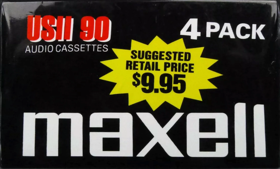 4 pack Maxell US 90 "US II" Type II Chrome 1991 North America