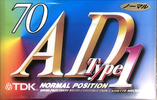 Compact Cassette TDK AD1 70 "AD1-70" Type I Normal 1995 Japan
