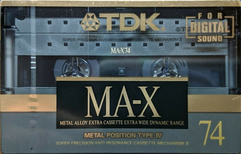 Compact Cassette TDK MA-X 74 "MA-X74M" Type IV Metal 1990 Japan
