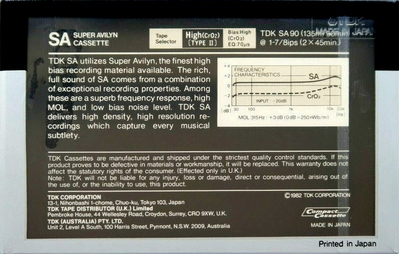 Compact Cassette: TDK  - SA 90