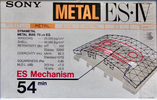 Compact Cassette Sony ES-IV 54 "C-54ES4" Type IV Metal 1992 Japan