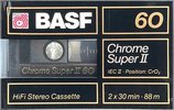 Compact Cassette BASF Chrome Super II 60 Type II Chrome 1988 Europe