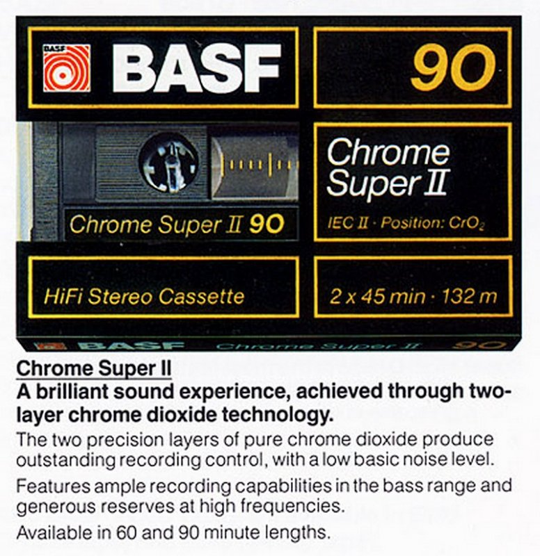 Compact Cassette BASF Chrome Super II 60 Type II Chrome 1988 Germany