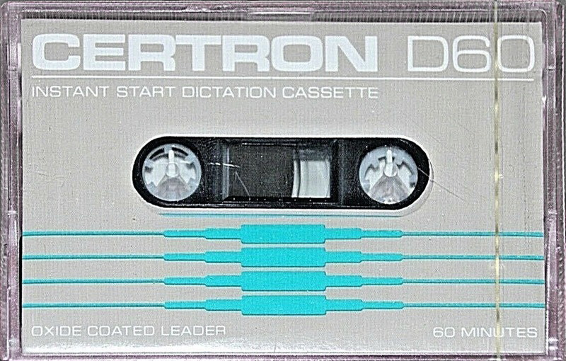 Compact Cassette Certron D 60 Type I Normal 1976 USA