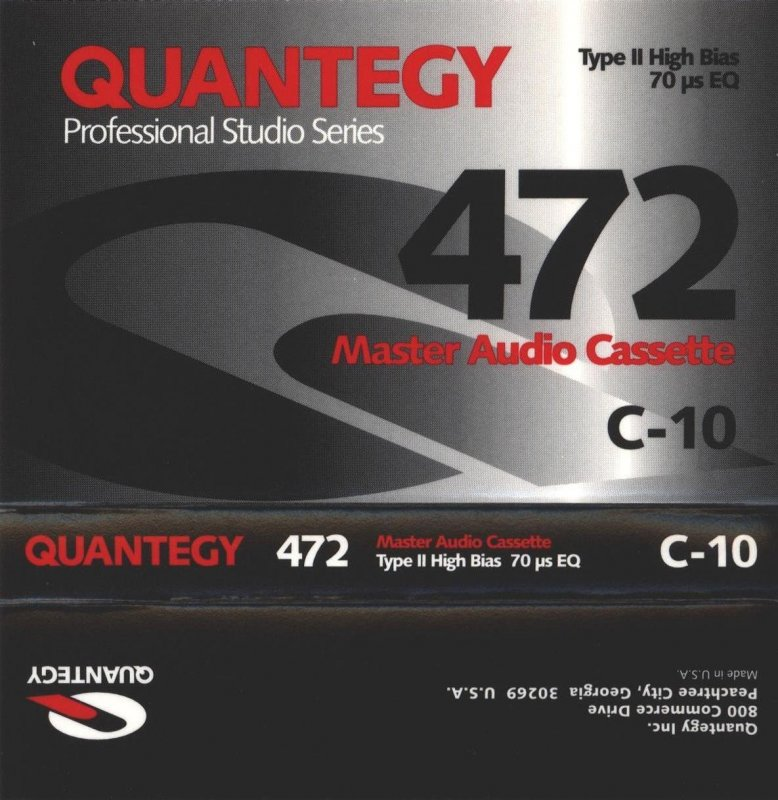 Compact Cassette Quantegy 472 10 Type II Chrome 1996 USA