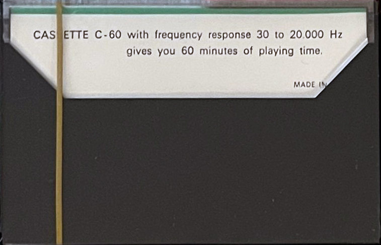 Compact Cassette Inpac 60 Type I Normal Unknown Country