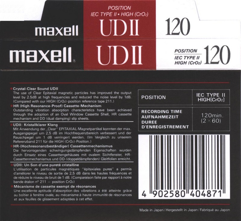 Compact Cassette: Maxell / Hitachi Maxell - UDII 120