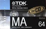Compact Cassette TDK MA 64 "MA-64G" Type IV Metal 1987 Japan