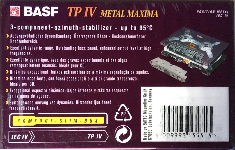 Compact Cassette: EMTEC BASF - TP IV Metal Maxima 60