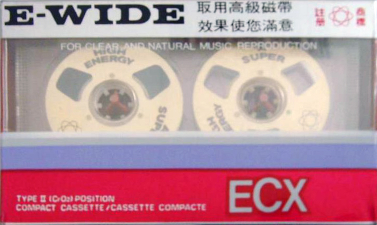 Compact Cassette E-Wide 60 "ECX" Type II Chrome 1987 Hong Kong