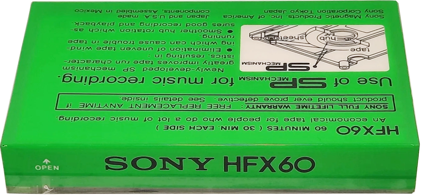 Compact Cassette Sony HFX 60 Type I Normal 1978 North America