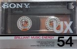 Compact Cassette Sony UX 54 Type II Chrome 1986 Japan